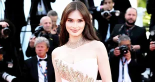 Pia Wurtzbach walks the 79th Cannes red carpet for Spanish film